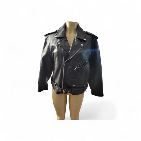 Bikers Leather Stuff Womens Leather Jacket Medium Double Lined Harley - Picture 2 of 7